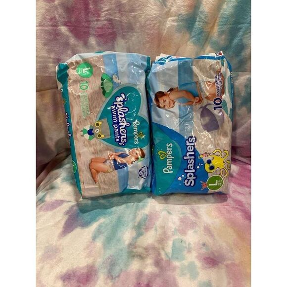 2packs Pamper Splashers swim pants Splashers size Large >31 lbs‎ - Picture 1 of 2